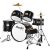 Mendini By Cecilio Kids Drum Set – Starter Drums Kit with Bass, Toms, Snare, Cymbal, Hi-Hat, Drumsticks & Seat – Musical Instruments Beginner Sets, Black Drum Set