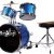 Music Alley 3 Piece Kids Drum Set with Throne, Cymbal, Pedal & Drumsticks, Blue, (DBJK02)