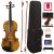 Cecilio CVN-500 Solidwood Ebony Fitted Violin with D’Addario Prelude Strings, Size 4/4 (Full Size)