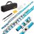 LeSage Closed Hole C Flutes 16 Key Blue Flute for Kids Beginner Starter Student with Flute Case Maintenance Kit Cleaning Cloth Flute for Band C Foot Offset G Y-arm