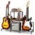 Guitar Stand 4-Tier for Acoustic, Electric Guitar, Bass, Rack Holder Floor Adjustable Multiple Guitars, Amp Accessories, Display Music Room Home Studio with Shelf(Patent)
