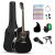 Moukey 41″ Acoustic Guitar for Beginner Adult Teen Full Size Guitarra Acustica with Chord Poster, Gig Bag, Tuner, Picks, Strings, Capo, Cloth, Strap Right Hand – Black