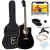 Best Choice Products 41in Beginner Acoustic Guitar Full Size All Wood Cutaway Guitar Starter Set Bundle with Case, Strap, Capo, Strings, Picks, Tuner – Black