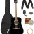Fender FA-125 Dreadnought Acoustic Guitar – Black Bundle with Gig Bag, Tuner, Strap, Strings, Picks, and Austin Bazaar Instructional DVD