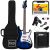 Best Choice Products 39in Full Size Beginner Electric Guitar Starter Kit w/Case, Strap, 10W Amp, Strings, Pick, Tremolo Bar – Hollywood Blue