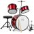 Best Choice Products 3-Piece Kids Beginner Drum Set with Cushioned Stool, Drum Pedal, Red