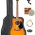 Fender Squier Dreadnought Acoustic Guitar – Sunburst Learn-to-Play Bundle with Gig Bag, Tuner, Strap, Strings, Picks, String Winder, Fender Play, and Austin Bazaar Instructional DVD