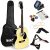 RockJam Acoustic Guitar Superkit Includes Stand, Gig Bag, Tuner, Picks, Plectrum Holder, Spare Strings & Online Lessons 6 String Pack, Right, Natural, Full (RJW-101-N-PK)