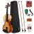 Eastar 4/4 Violin Set Full Size Fiddle for Adults with Hard Case, Shoulder Rest, Rosin, Two Bows, Clip-on Tuner and Extra Strings，EVA-330